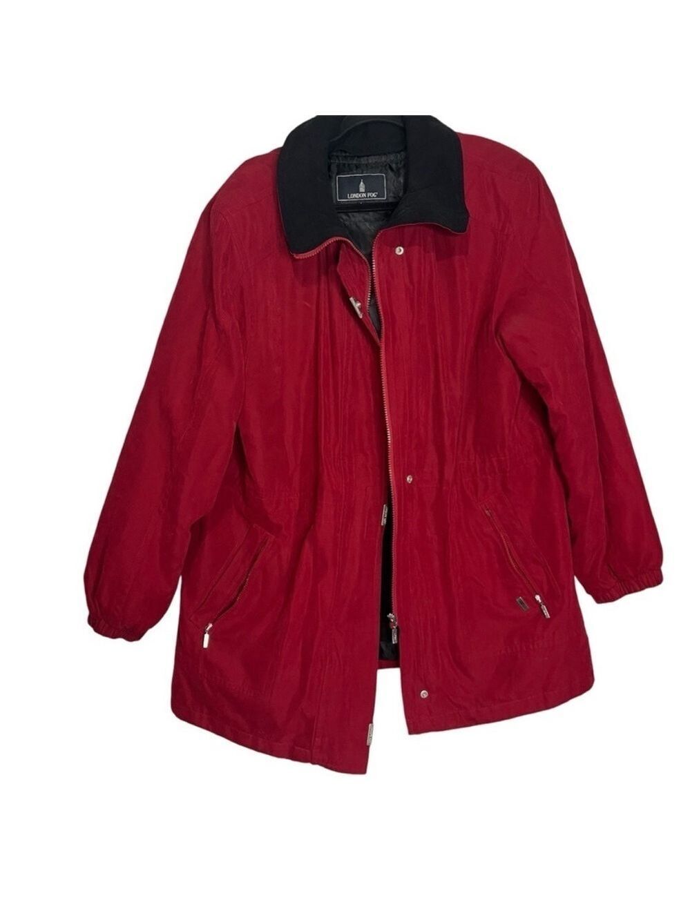 London Fog Irene Red Convertible Winter Coat Jacket, size L